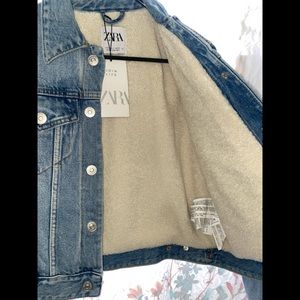 Zara Fleece Lined Denim Jacket